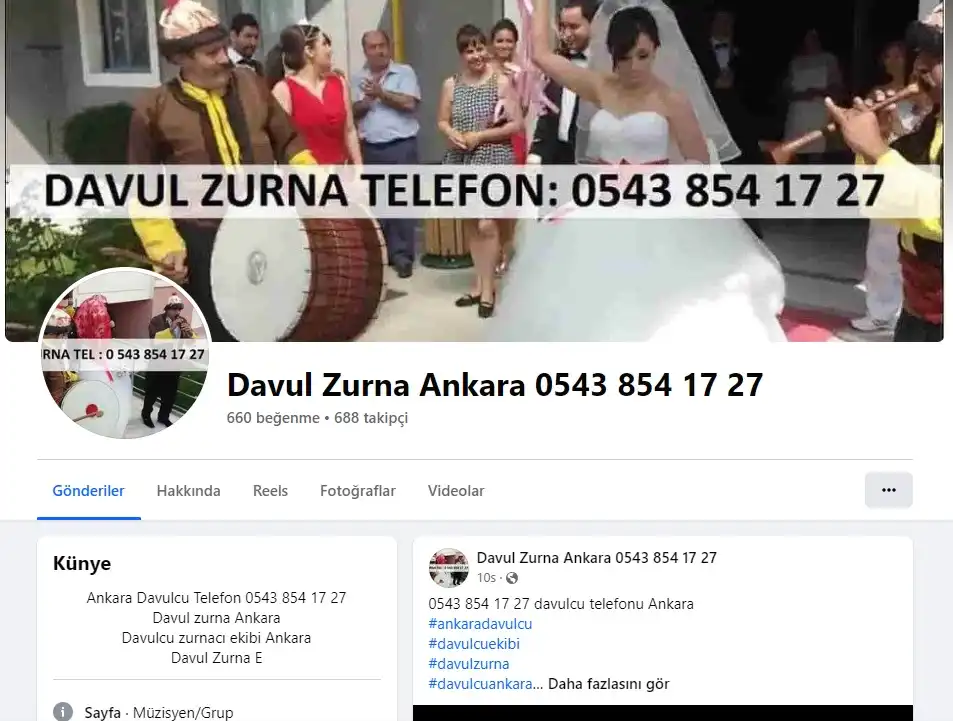 Ankara Davul Zurna Ekibi Facebook Sayfası